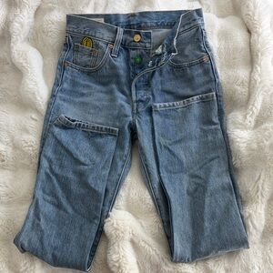 Levi's Light Blue Straight Jeans with Patch Pocket Detail